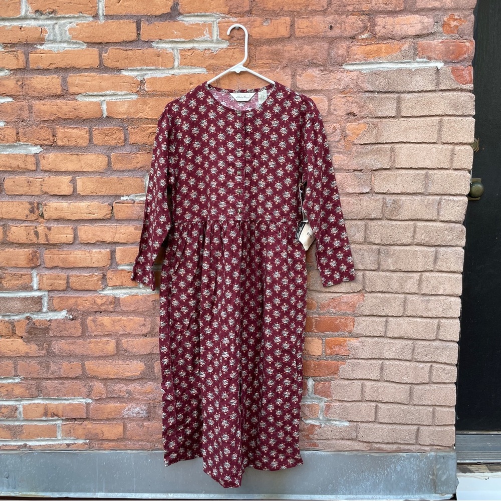 Vintage Eddie Bauer Floral Long Sleeve Midi Dress